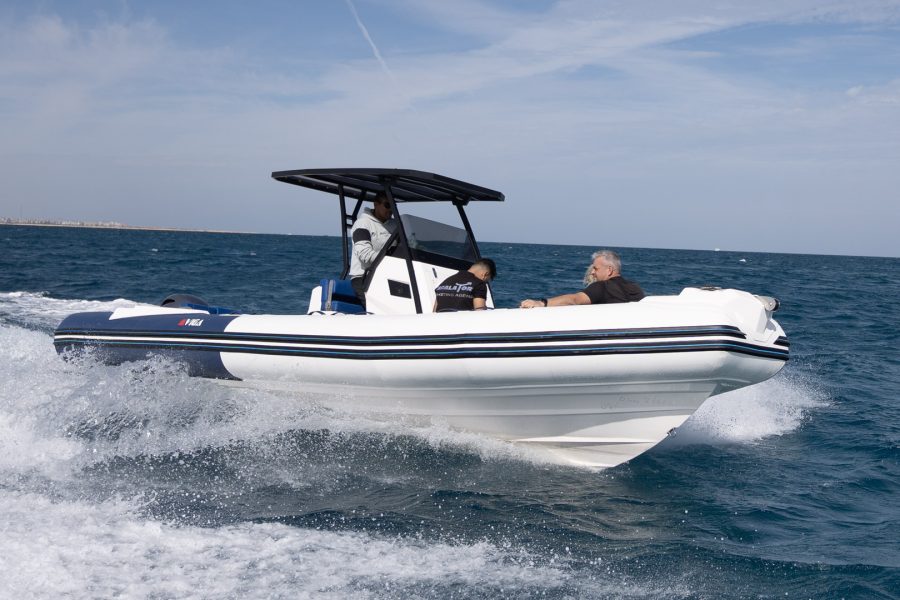 Private Speed Boat with an Island